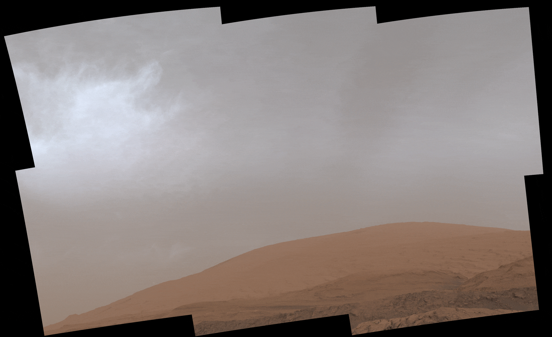 Drifting Clouds Over Mars' Mount Sharp