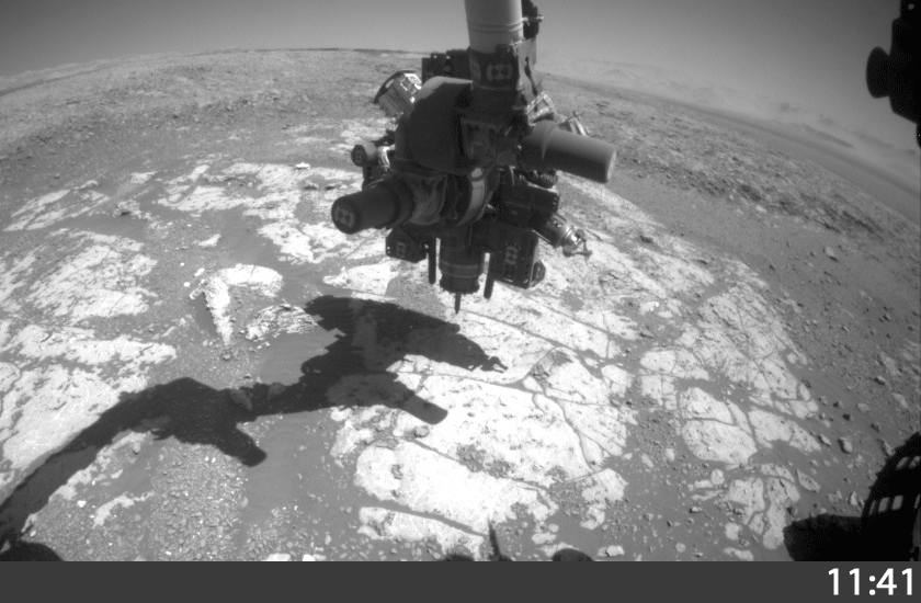 Curiosity's first drill attempt at Lake Orcadie, sol 1977