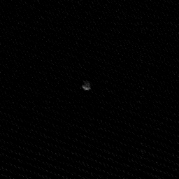 Crescent Phobos setting behind Mars' limb